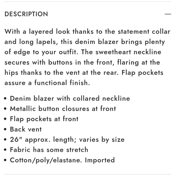 Venus Sweatheart Denim Jacket - Picture 4 of 4